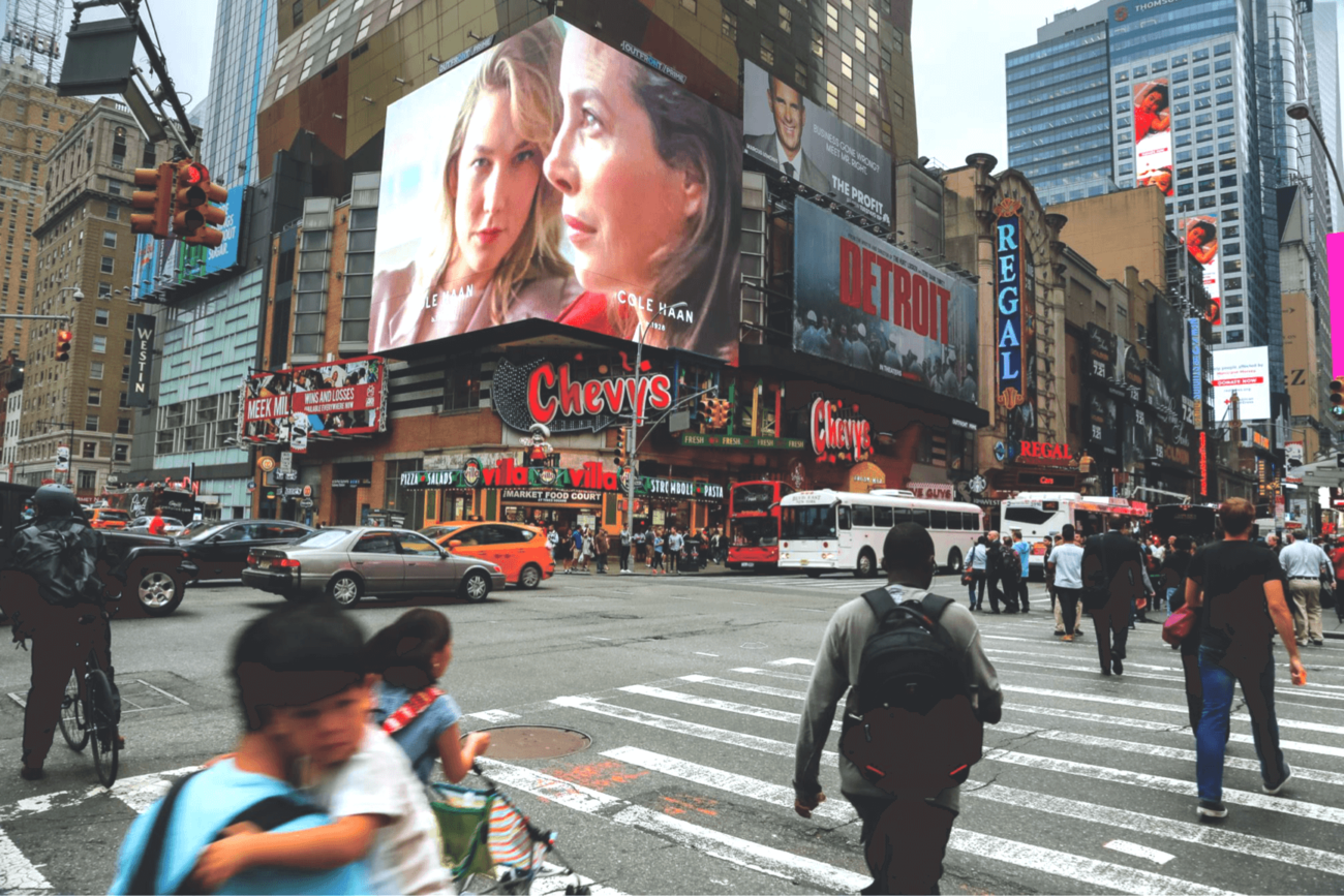 OOH - Outfront video billboards near Times Square 42nd St NYC